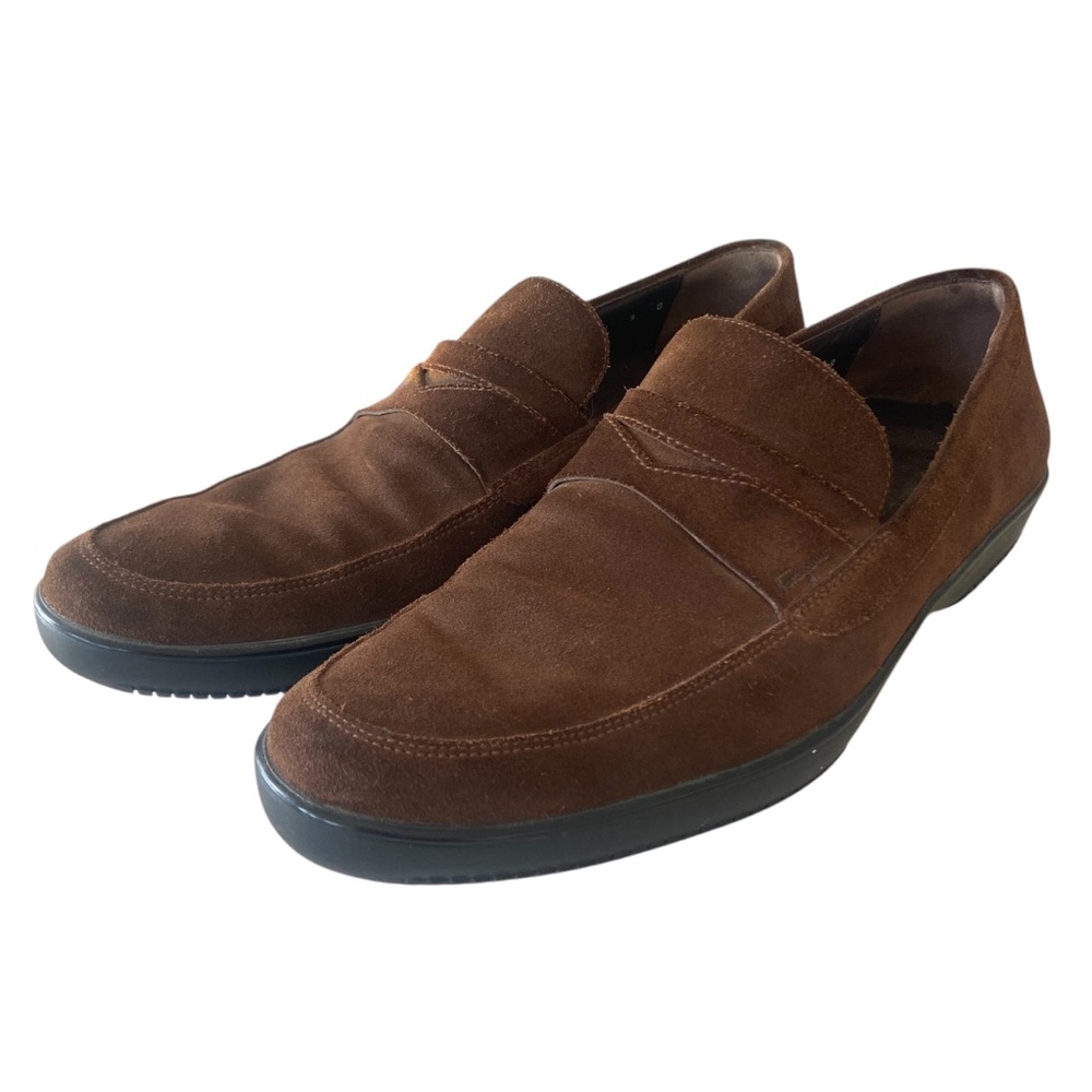 Salvatore Ferragamo Brown Suede Leather Penny Loafers Shoes 9D